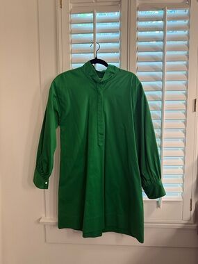 ANN MASHBURN Emerald Green Long Sleeve Tunic Dress